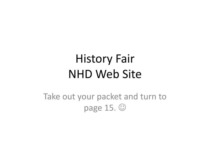 history fair nhd web site