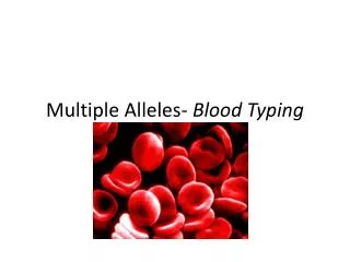 Multiple Alleles- Blood Typing