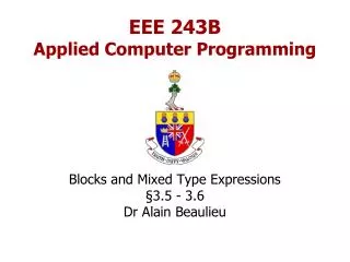 EEE 243B Applied Computer Programming