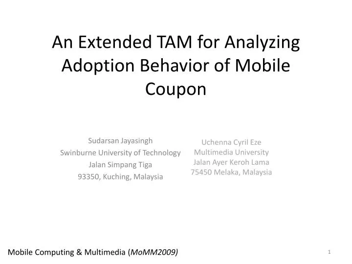 an extended tam for analyzing adoption behavior of mobile coupon