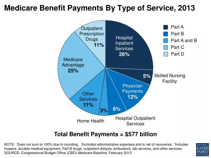 medicare benefit payments by type of service 2013