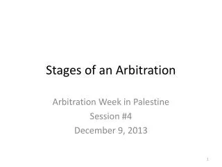 Stages of an Arbitration
