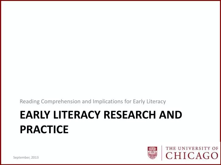 early literacy research and practice