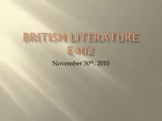British Literature E402