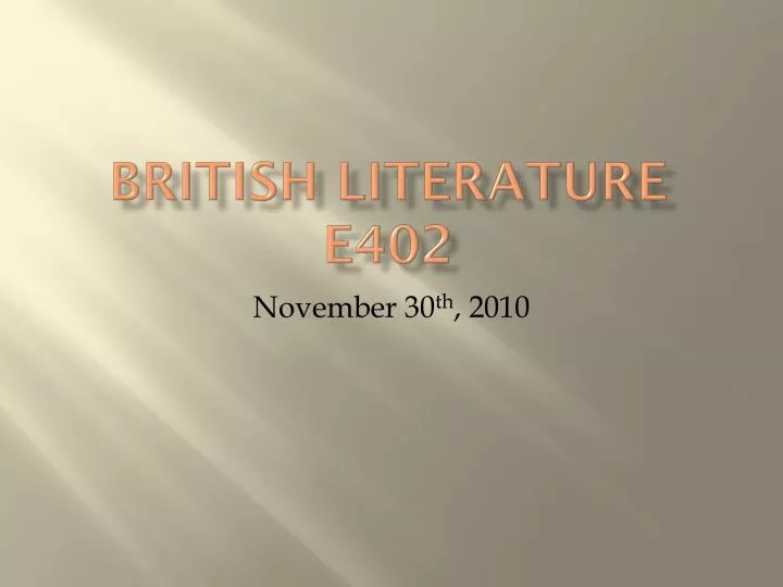 british literature e402