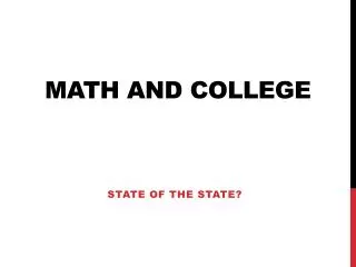 Math and College