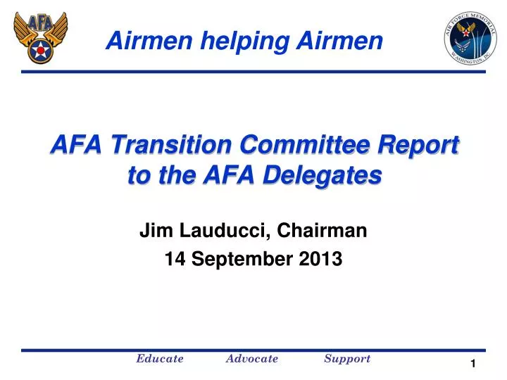 afa transition committee report to the afa delegates