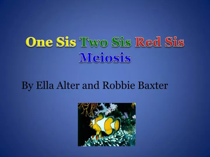 one sis two sis red sis meiosis
