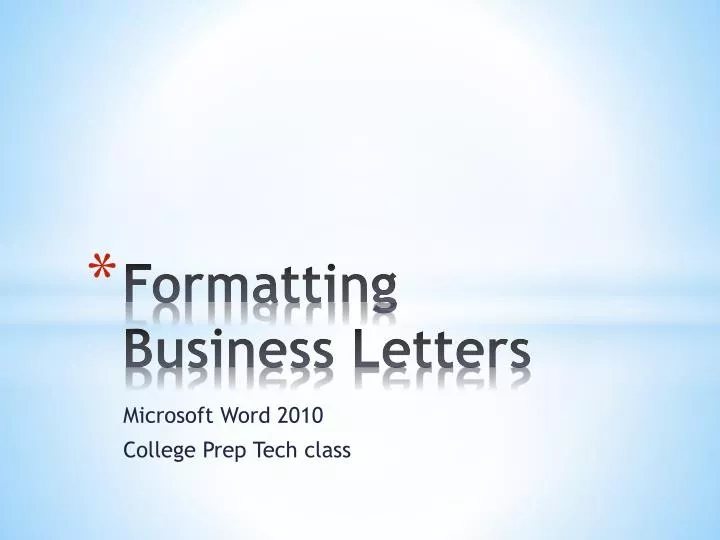 formatting business letters