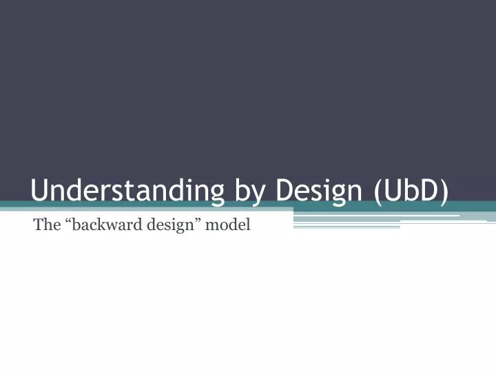 understanding by design ubd
