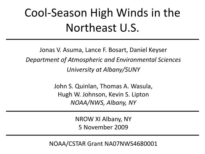 cool season high winds in the northeast u s