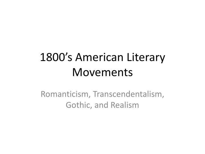 1800 s american literary movements
