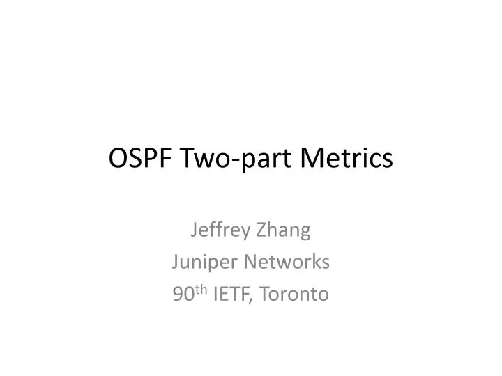 ospf two part metrics