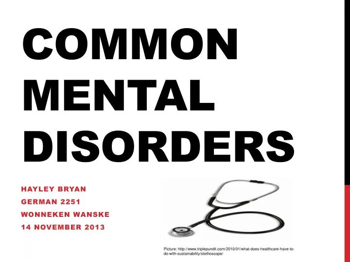 common mental disorders
