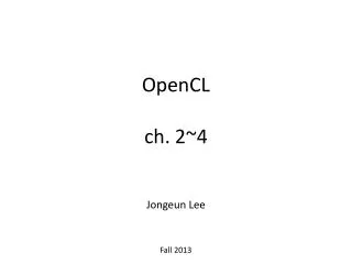 OpenCL ch. 2~4