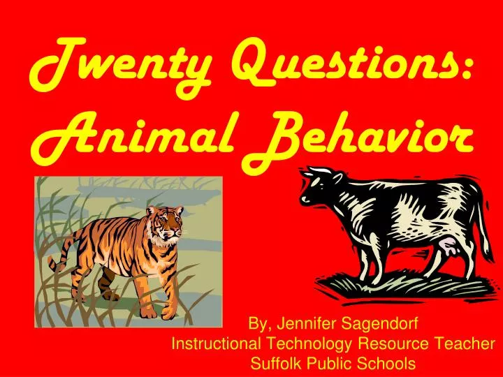 twenty questions animal behavior