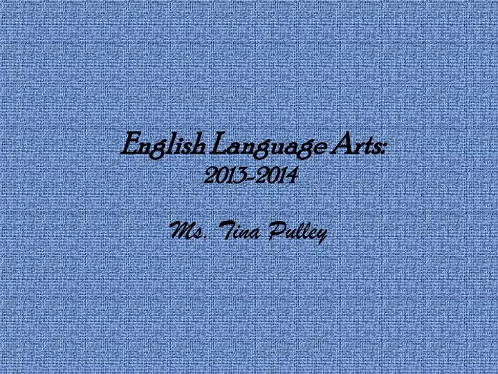english language arts 2013 2014