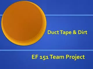 EF 151 Team Project
