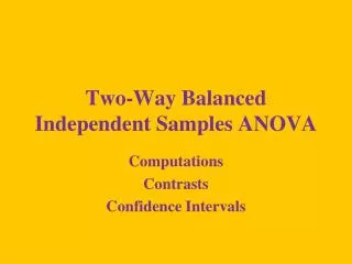 two way balanced independent samples anova