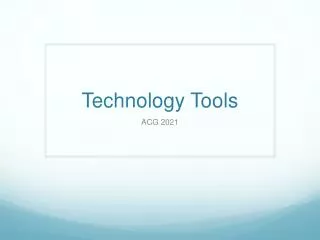 Technology Tools