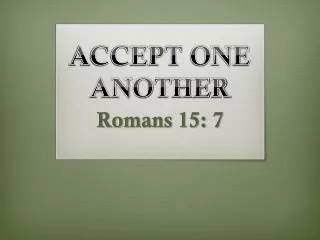accept one another