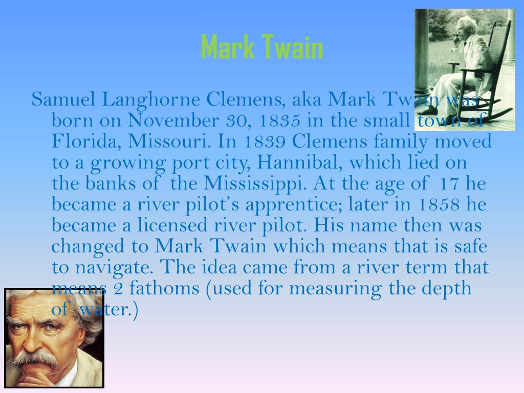 PPT - Mark Twain PowerPoint Presentation, free download - ID:2478363