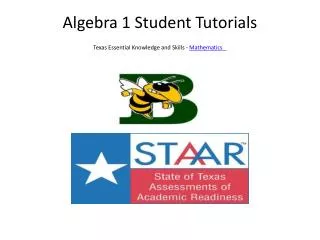 Algebra 1 Student Tutorials Texas Essential Knowledge and Skills - Mathematics