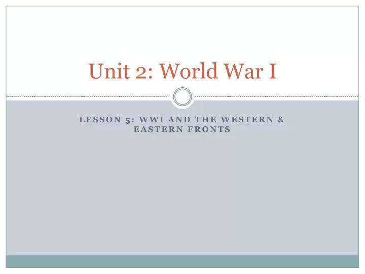 unit 2 world war i