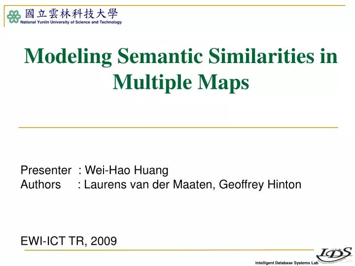 modeling semantic similarities in multiple maps