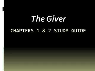 Chapters 1 &amp; 2 Study guide