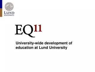 University-wide development of education at Lund University