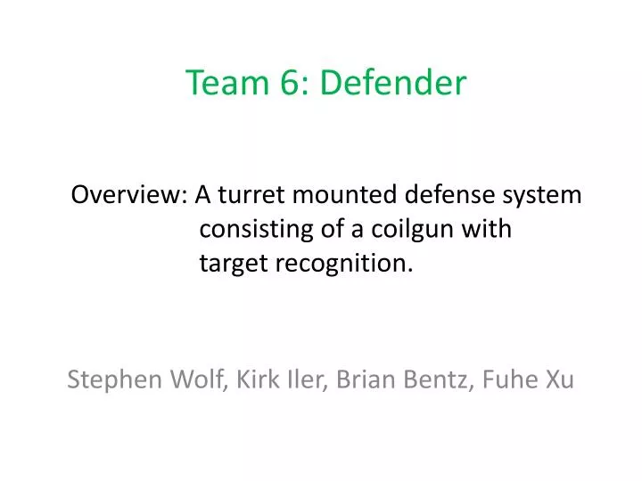 team 6 defender