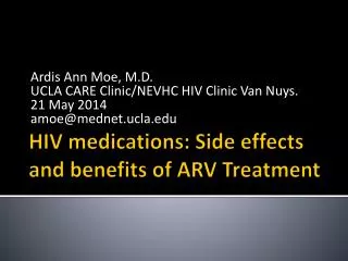 HIV medications: Side effects and benefits of ARV Treatment