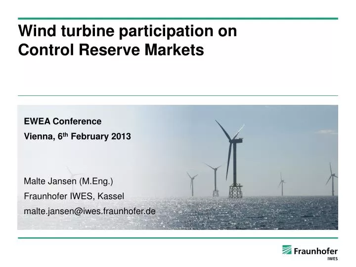 wind turbine participation on control reserve markets