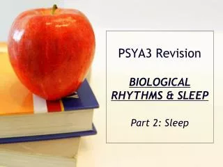 PSYA3 Revision BIOLOGICAL RHYTHMS &amp; SLEEP Part 2: Sleep