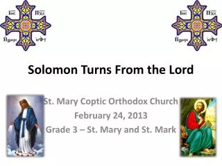Solomon Turns From the Lord
