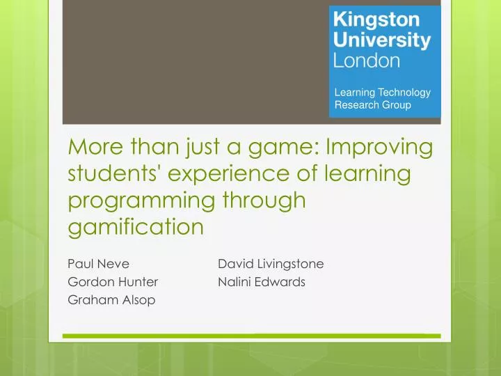 more than just a game improving students experience of learning programming through gamification