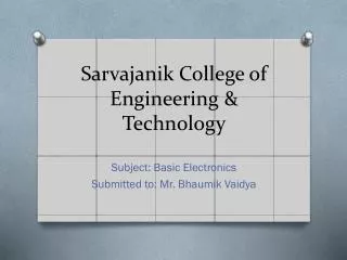 Sarvajanik College of Engineering &amp; Technology