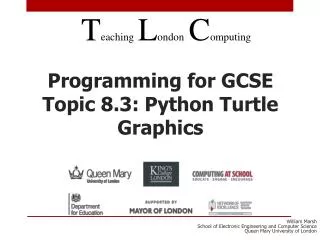 Programming for GCSE Topic 8.3: Python Turtle Graphics