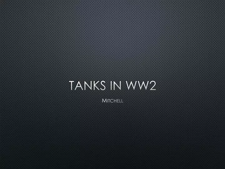 tanks in ww2