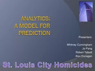 Analytics: a Model for prediction