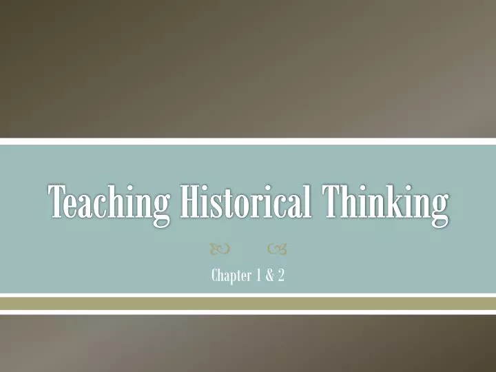 teaching historical thinking