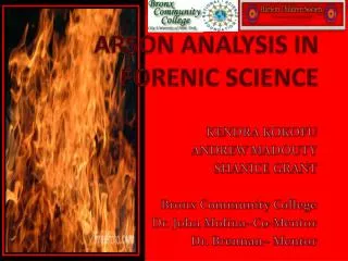 ARSON ANALYSIS IN FORENIC SCIENCE