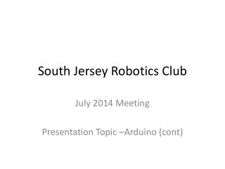 South Jersey Robotics Club