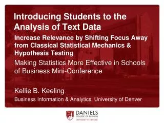 introducing students to the analysis of text data