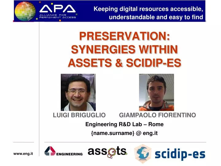 preservation synergies within assets scidip es