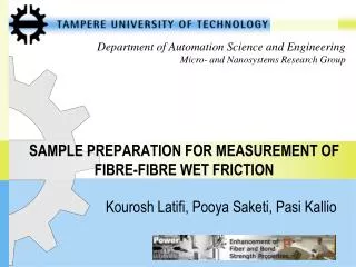 SAMPLE PREPARATION FOR MEASUREMENT OF FIBRE-FIBRE WET FRICTION