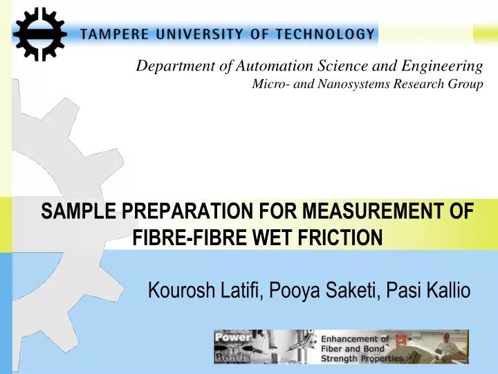sample preparation for measurement of fibre fibre wet friction