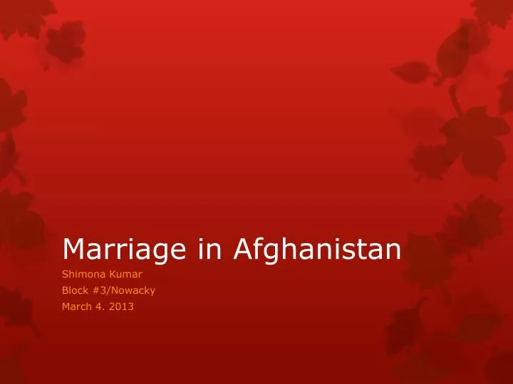 marriage in afghanistan