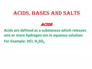 PPT - Acids , Bases , and Salts All are electrolytes PowerPoint ...